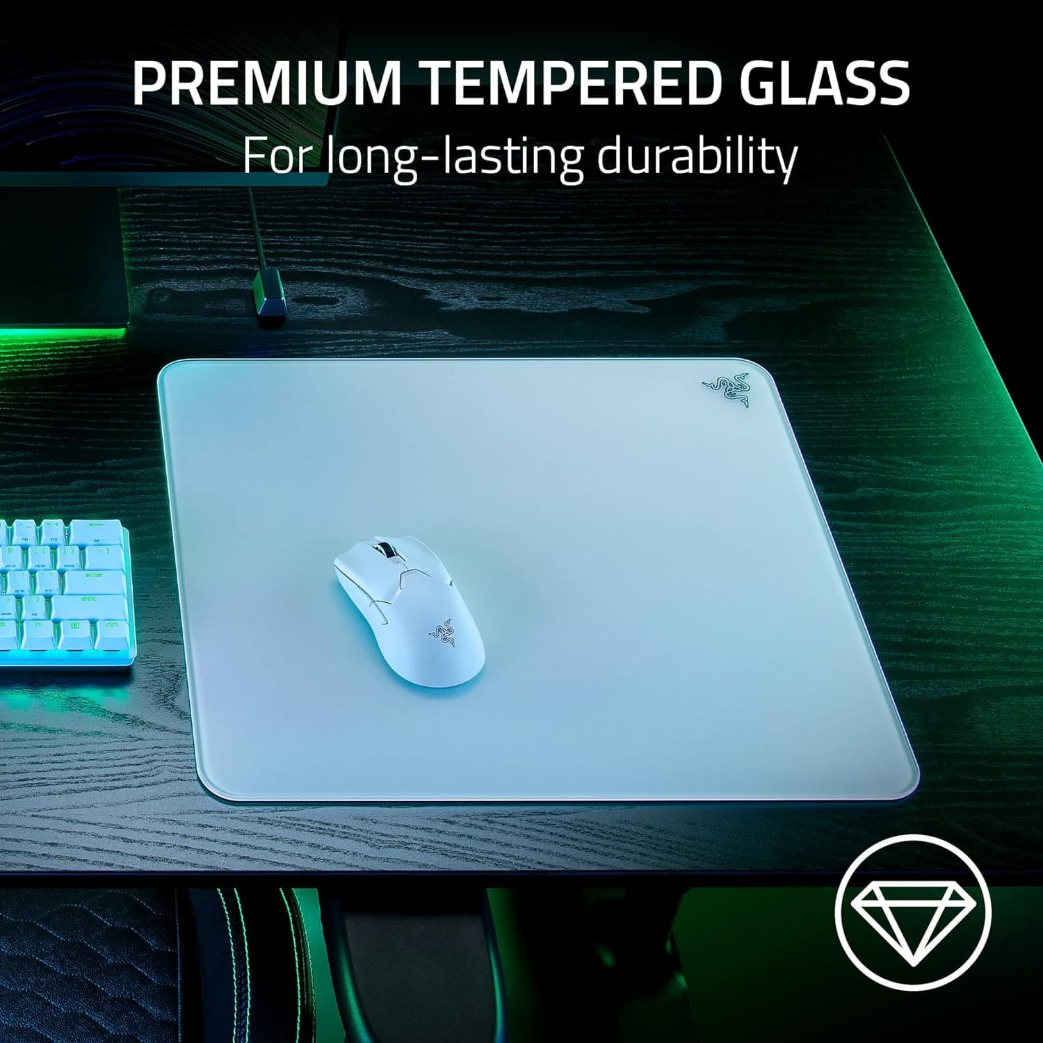 Razer Atlas Tempered Glass Gaming Mouse Mat - Black (450 x 400 x 5 mm) 33 Razer Atlas White page mb 1