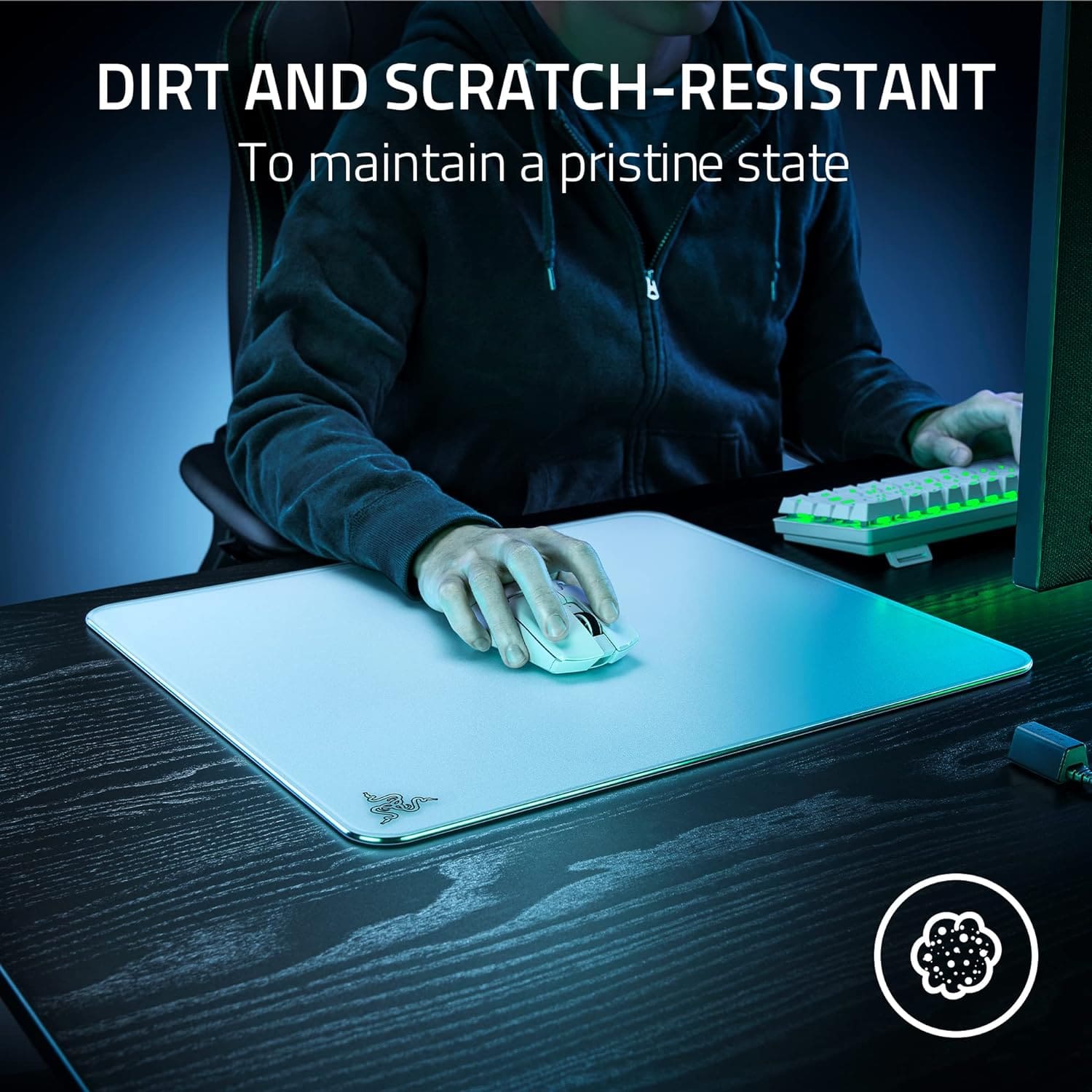 Razer Atlas Tempered Glass Gaming Mouse Mat - Black (450 x 400 x 5 mm) 36 Razer Atlas White page mb 4