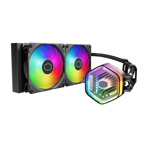 Cooler Master MASTERLIQUID 240 ATMOS ARGB Close-Loop AIO Liquid Cooling - Black, Customize Pump, Sickleflow Edge PWM Fans, 240mm Radiator, CryoFuze Cooling