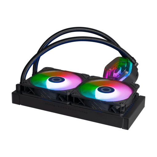 Cooler Master MASTERLIQUID 240 ATMOS ARGB Close-Loop AIO Liquid Cooling - Black, Customize Pump, Sickleflow Edge PWM Fans, 240mm Radiator, CryoFuze Cooling