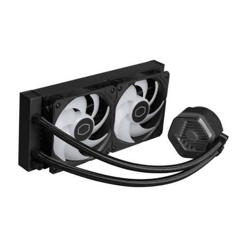 Cooler Master MASTERLIQUID 240 ATMOS ARGB Close-Loop AIO Liquid Cooling - Black, Customize Pump, Sickleflow Edge PWM Fans, 240mm Radiator, CryoFuze Cooling