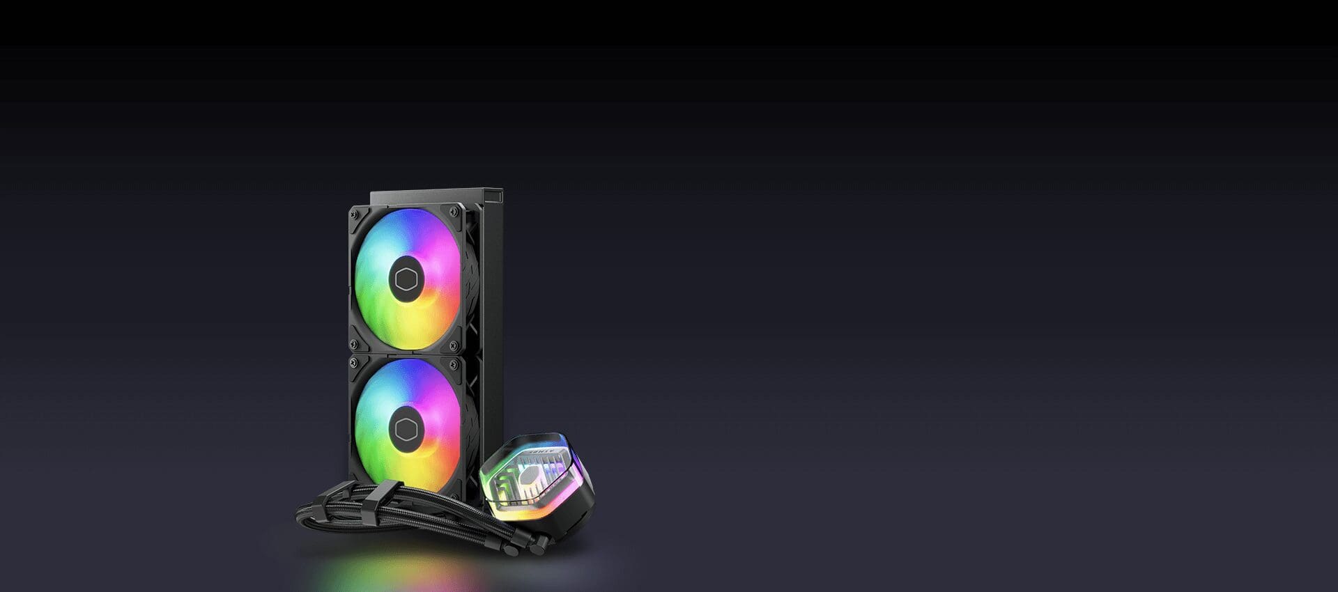 Cooler Master MASTERLIQUID 240 ATMOS ARGB Close-Loop AIO Liquid Cooling - Black, Customize Pump, Sickleflow Edge PWM Fans, 240mm Radiator, CryoFuze Cooling 16 ml 240 atmos main 2 0220 desktop