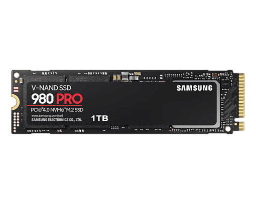 Samsung 980 Pro 1TB (MZ-V8P1T0BW) SSD - PCIe Gen 4.0 x4, NVMe V-NAND, M.2 2280