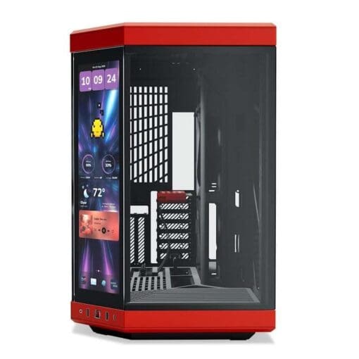 Hyte Y70 Touch Infinite Black Cherry Modern Aesthetic Case - Black/Red Mid-Tower ATX size