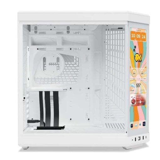 Hyte Y70 Touch Infinite Snow White Modern Aesthetic Case - White/White Mid-Tower ATX size