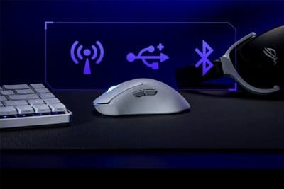 ASUS ROG Keris II Ace AimPoint Pro Black Gaming Mouse - 54g, Wireless 2.4GHz RF, Bluetooth 5.1, Wired USB 2.0, 42K dpi ROG AimPoint Pro optical sensor 42 maxsize400x500 13