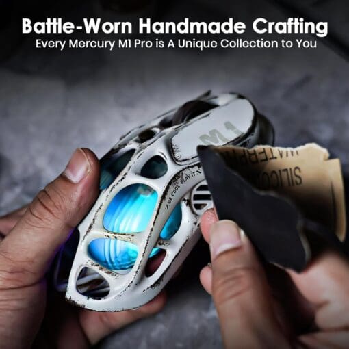 GravaStar Mercury M1 Pro Battle Worn Edition Wireless Gaming Mouse - Silver Mist
