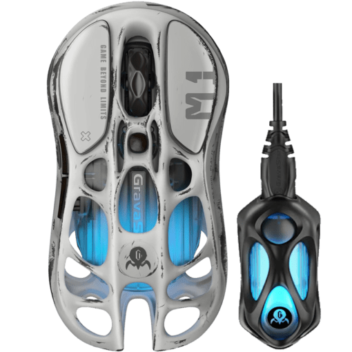 GravaStar Mercury M1 Pro Battle Worn Edition Wireless Gaming Mouse - Silver Mist