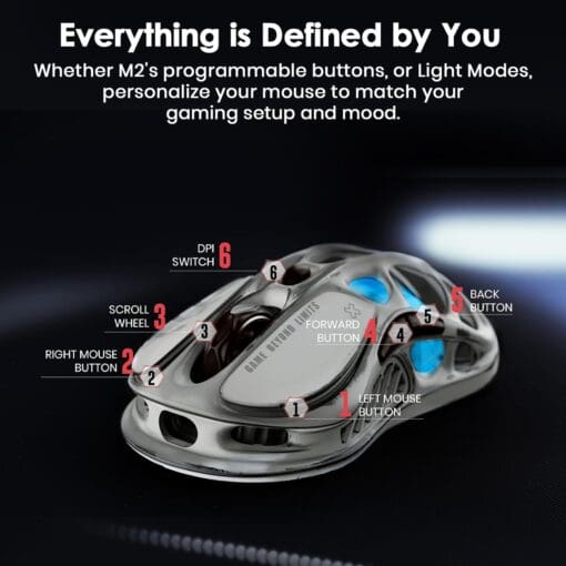GravaStar Mercury M1 Pro Battle Worn Edition Wireless Gaming Mouse - Silver Mist