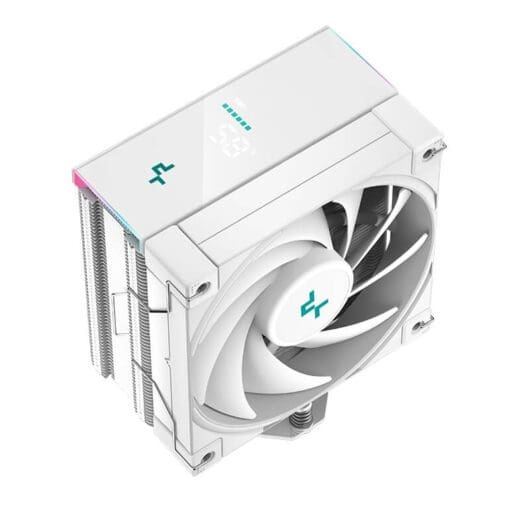 Deepcool AK400 DIGITAL WH CPU Air Cooler - White, 4 heatpipes, ARGB LED strips, 1x 120mm FK120 PWM fan, Intel LGA 1700/AMD AM5 Support