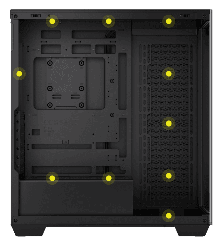 CORSAIR 3500X Black Mid-Tower Glass PC Case - Mid-Tower, Reverse Connection Motherboard Compatible 32