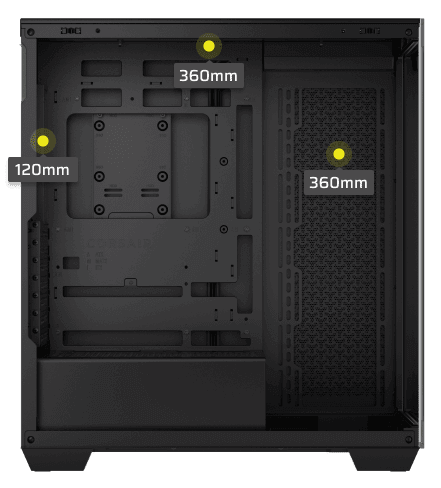 CORSAIR 3500X Black Mid-Tower Glass PC Case - Mid-Tower, Reverse Connection Motherboard Compatible 36