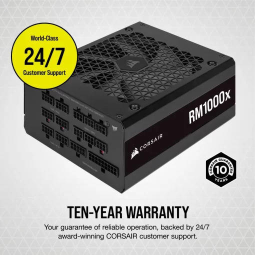 CORSAIR RMx Series RM1000x (2024) PSU - 1000W, 80 plus Gold, Full Modular, ATX 3.1 & PCIe 5.1