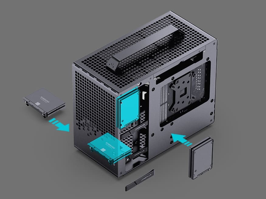 Jonsbo Z20 Black Mini Case - Micro-ATX, Detachable Carrying handle, support 240 AIO 86 202312911771