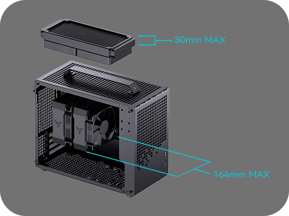 Jonsbo Z20 Black Mini Case - Micro-ATX, Detachable Carrying handle, support 240 AIO 65 202412789911