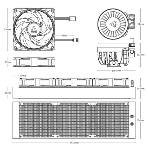 ARCTIC Liquid Freezer III 360 A-RGB Black AIO Liquid CPU Cooler