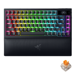 Razer BlackWidow V4 Pro 75% Wireless Gaming Mechanical Keyboard - OLED Display, Hot-swappable, True 4K Hz Wireless, Bluetooth 5.1, Razer™ Orange Tactile Switches Gen‑3