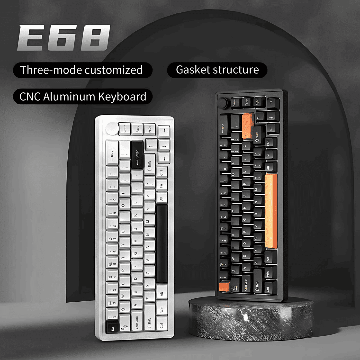 Furycube E68 Full Aluminium Gaming Keyboard - 68 Keys, 3 modes, Hotswap, North facing RGB, Nano Coated 10 Furycube E68 page 1