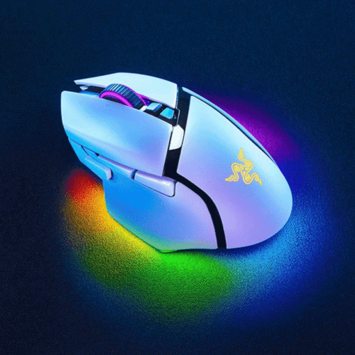 Razer Basilisk V3 Pro 35K Wireless Gaming Mouse - White, 35000 DPI, Chroma RGB, HyperScroll Tilt Wheel