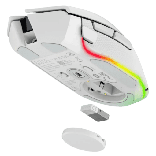 Razer Basilisk V3 Pro 35K Wireless Gaming Mouse - White, 35000 DPI, Chroma RGB, HyperScroll Tilt Wheel