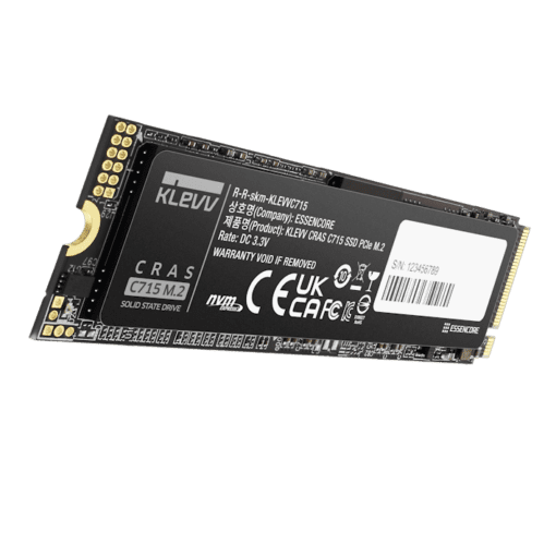 SSD KLEVV CRAS C715 512GB SSD - M.2 2280 NVMe PCIe Gen3x4, Read 3200 MB/s, Write 2000 MB/s