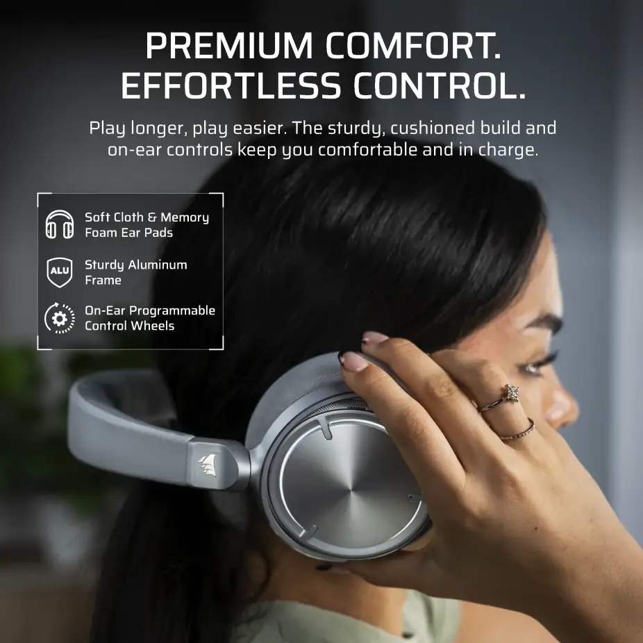 CORSAIR VIRTUOSO MAX WIRELESS Gaming Headset - Silver 46 VIRTUOSO MAX WIRELESS SLVR 08