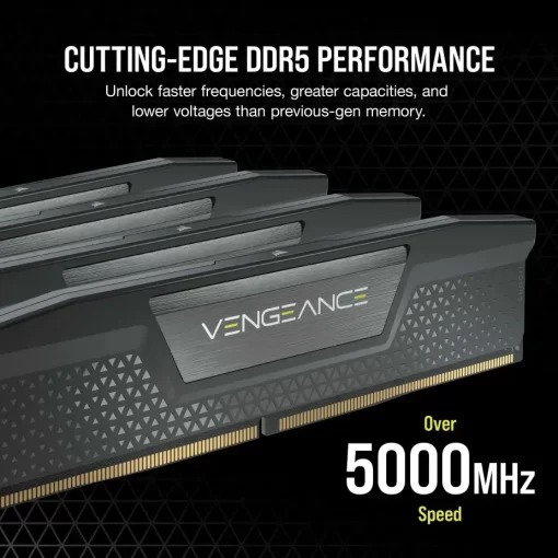 CORSAIR Vengeance Black 16GB Memory Kit - 16GB (1x16GB) 5200MHz C40 1.25V DDR5 (CMK16GX5M1B5200C40)