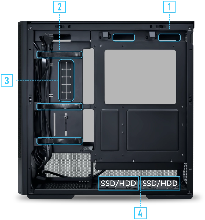 LANCOOL 207 Digital Black Case - 6.5" LCD Screen, 2x140mm PWM front, 2x120mm PWM bottom fans pre-Installed 67 207 21