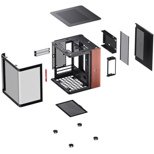 JONSBO TK-0 Separated Cabinet ITX Case Mini Tower Case - 270° Dual-Curved Glass