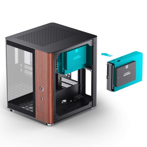 JONSBO TK-0 Separated Cabinet ITX Case Mini Tower Case - 270° Dual-Curved Glass