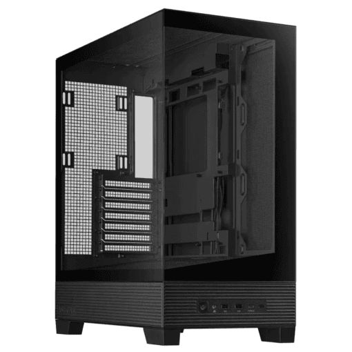 ASUS A31 Black ATX Mid-Tower Case - BTF Hidden Connectors, 8° Angled Base, Dual-Sided Tempered Glass