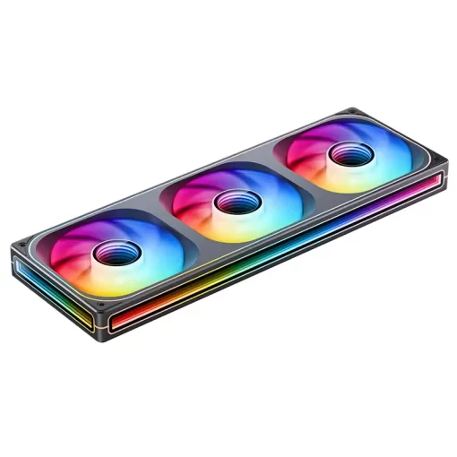 JONSBO ZB-360BR Black Fan Case - 3in1, 3x120mm 3Pin Reverse ARGB Fans, PWM, 4-Sides Infinity Mirror