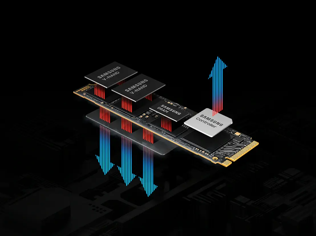 Samsung 9100 Pro 2TB (MZ-VAP2T0BW) SSD - PCIe® 5.0 x4, NVMe™ 2.0 interface, M.2 (2280) form factor, 14700 MB/s read, 13400 MB/s write 18 9100pro 3column1