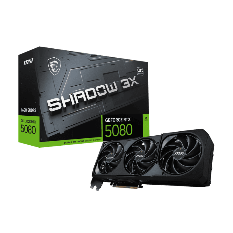 MSI GeForce RTX 5080 16G SHADOW 3X OC Graphics Card 16 MSI GeForce RTX™ 5080 16G SHADOW 3X OC pic 1