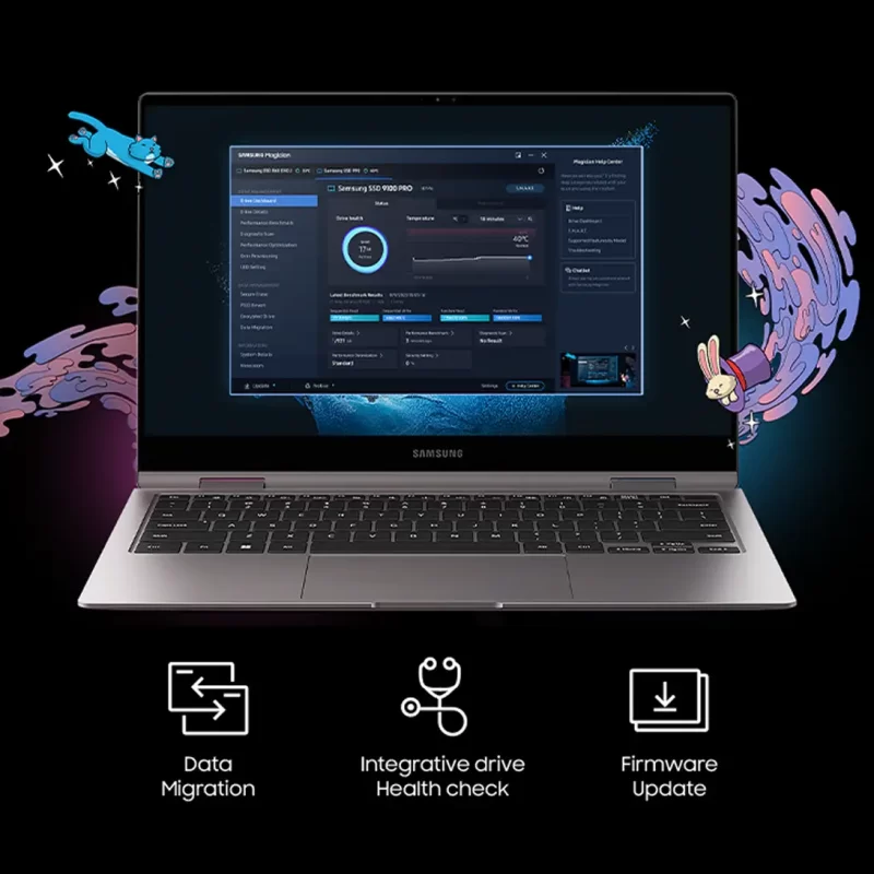 Samsung 9100 Pro 2TB (MZ-VAP2T0BW) SSD - PCIe® 5.0 x4, NVMe™ 2.0 interface, M.2 (2280) form factor, 14700 MB/s read, 13400 MB/s write 24 pc 9100pro 2 2