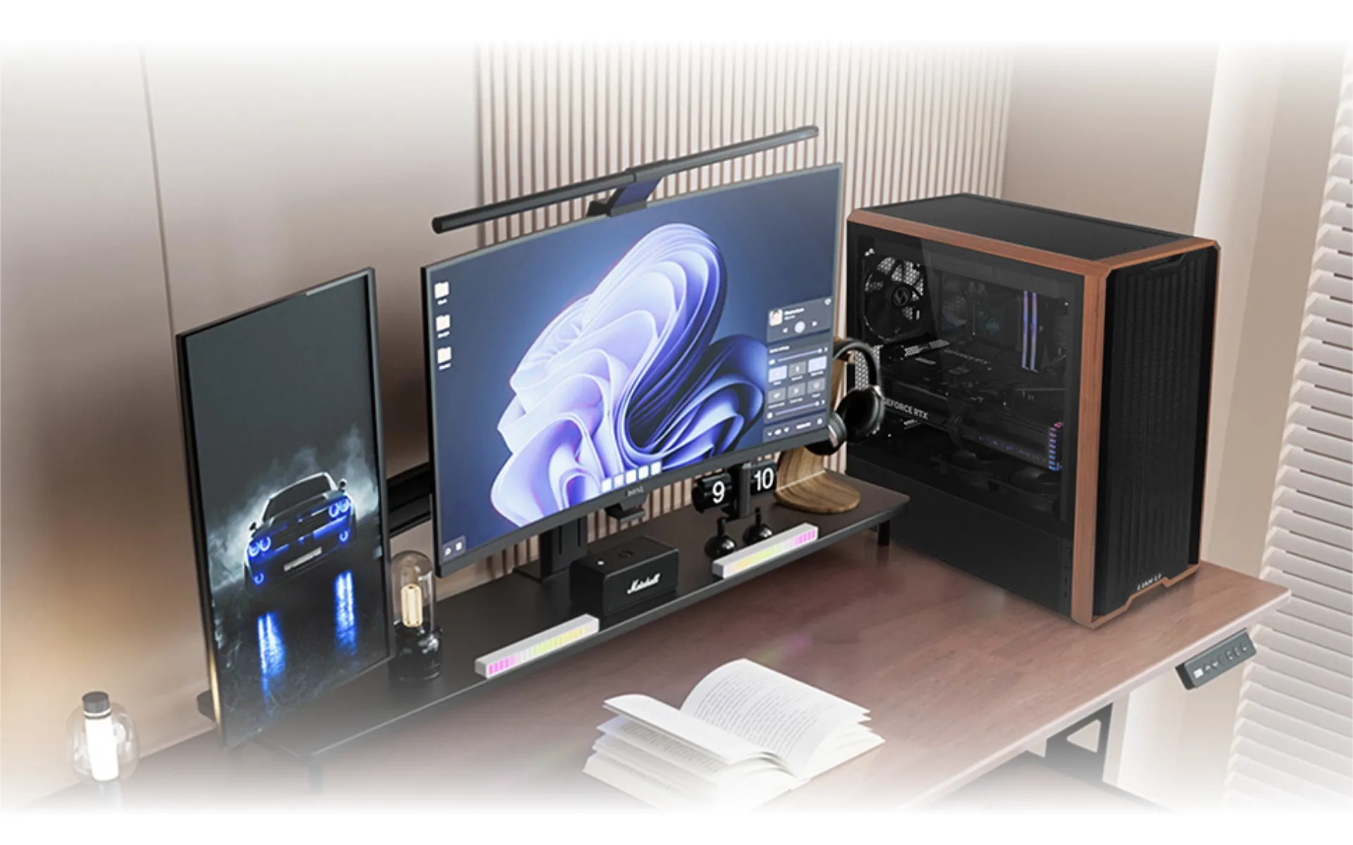 Lian Li LANCOOL 217 White Case - 170mm ARGB front fans, wood panels, USB Type-C Port, Tempered Glass Side Panel 24 217 03a