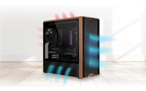 Lian Li LANCOOL 217 White Case - 170mm ARGB front fans, wood panels, USB Type-C Port, Tempered Glass Side Panel 25 217 04a 600x375 1