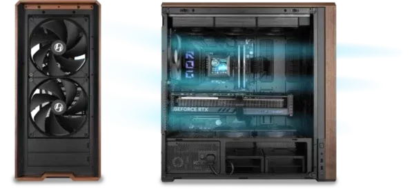 Lian Li LANCOOL 217 White Case - 170mm ARGB front fans, wood panels, USB Type-C Port, Tempered Glass Side Panel 32 217 10 600x274 1
