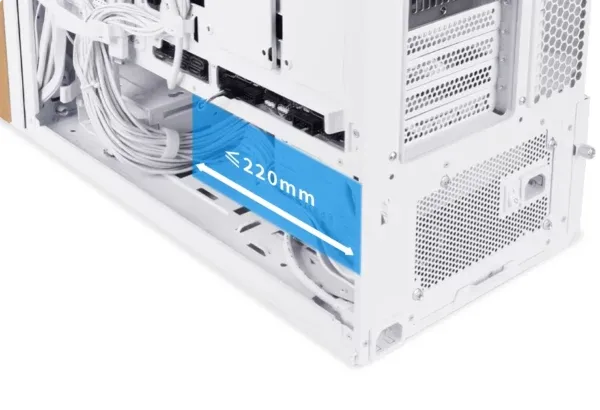 Lian Li LANCOOL 217 White Case - 170mm ARGB front fans, wood panels, USB Type-C Port, Tempered Glass Side Panel 40 217 15 600x410 1