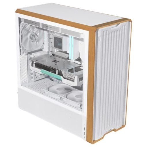 Lian Li LANCOOL 217 White Case - 170mm ARGB front fans, wood panels, USB Type-C Port, Tempered Glass Side Panel
