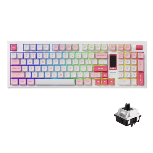 AKKO 5098B Prunus Lannesiana Keyboard - 98%, TFT LCD screen, Multi-modes, Gasket mount, PBT Dye-Sub Keycaps, Hotswap, 8000mAh