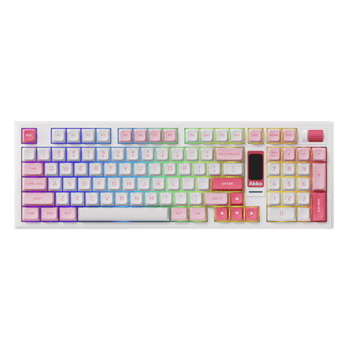 AKKO 5098B Prunus Lannesiana Keyboard - 98%, TFT LCD screen, Multi-modes, Gasket mount, PBT Dye-Sub Keycaps, Hotswap, 8000mAh