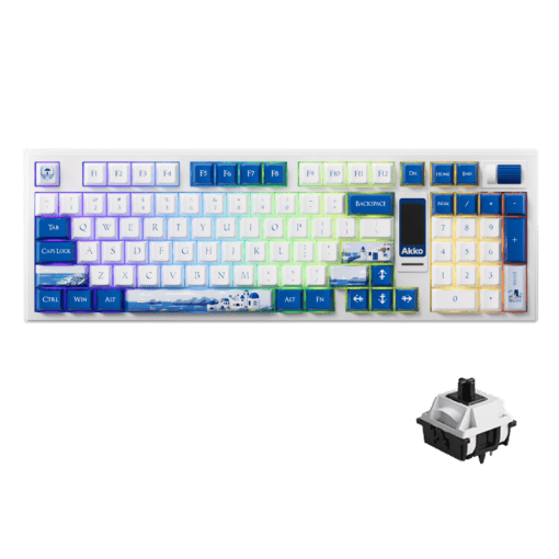 AKKO 5098B Santorini Keyboard - 98%, TFT LCD screen, Multi-modes, Gasket mount, PBT Dye-Sub Keycaps, Hotswap, 8000mAh