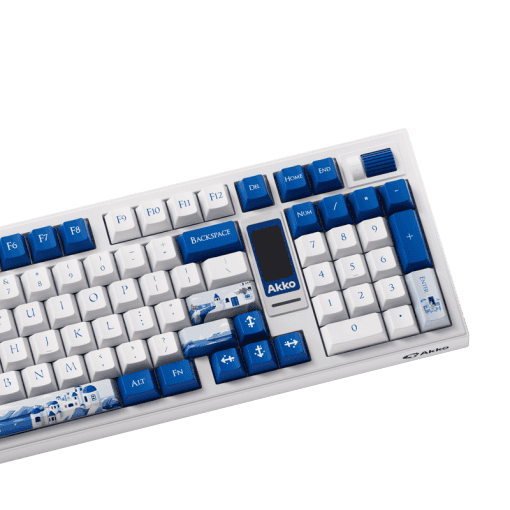 AKKO 5098B Santorini Keyboard - 98%, TFT LCD screen, Multi-modes, Gasket mount, PBT Dye-Sub Keycaps, Hotswap, 8000mAh
