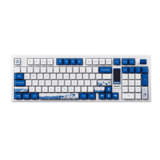 AKKO 5098B Santorini Keyboard - 98%, TFT LCD screen, Multi-modes, Gasket mount, PBT Dye-Sub Keycaps, Hotswap, 8000mAh