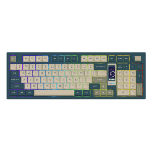 AKKO 5098B Ink Green Keyboard - 98%, TFT LCD screen, Multi-modes, Gasket mount, PBT Dye-Sub Keycaps, Hotswap, 8000mAh